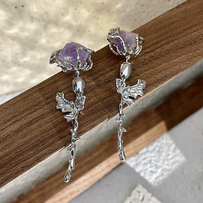 Lilacmcfairy Purple Rose - The Nevermore Earrings for Women