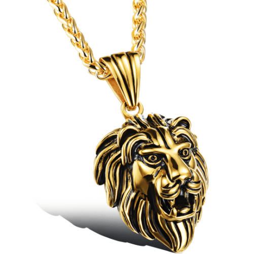 Lion Head - The Nevermore Gothic Pendant Stainless Steel Chain Necklace