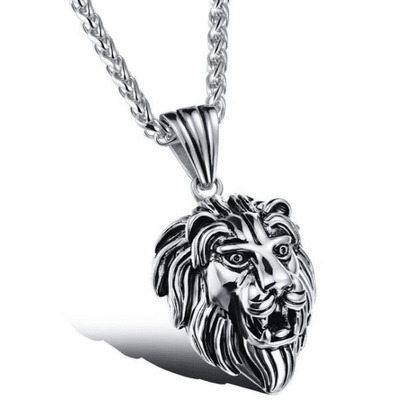 Lion Head - The Nevermore Gothic Pendant Stainless Steel Chain Necklace