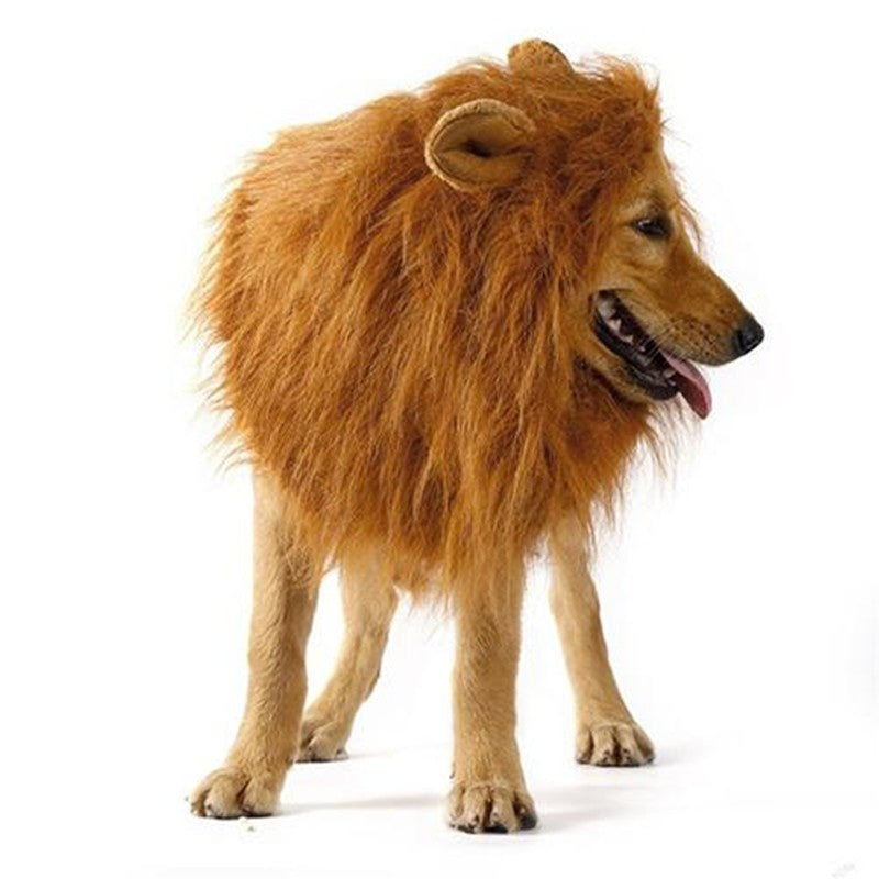 LionHeart Cosplay Costume for Large Cats and Dogs - The Nevermore Winter Warm Wig Pet Apparel