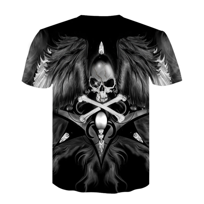 Lucius Spellweaver Skull Wings - The Nevermore Gothic T-Shirt for Men