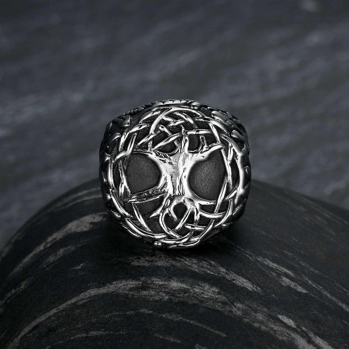 Lucky Tree - The Nevermore Gothic Ring for Men Titanium Steel