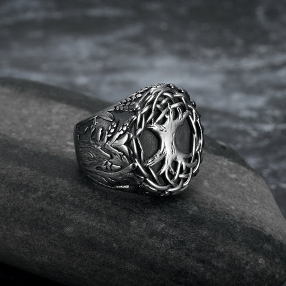 Lucky Tree - The Nevermore Gothic Ring for Men Titanium Steel