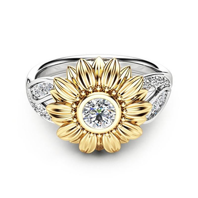 Luminous Sunflower - The Nevermore Gold-Plated Ring Zircon