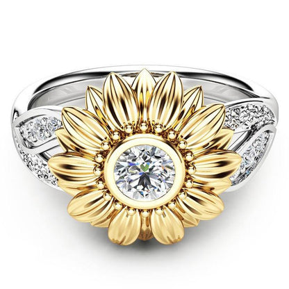 Luminous Sunflower - The Nevermore Gold-Plated Ring Zircon