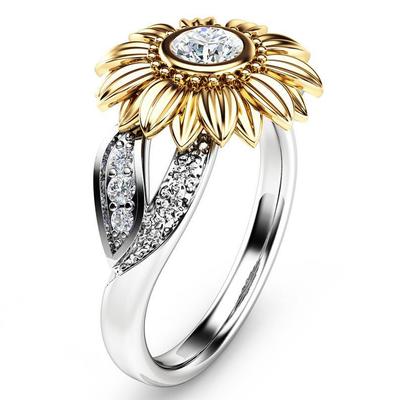 Luminous Sunflower - The Nevermore Gold-Plated Ring Zircon