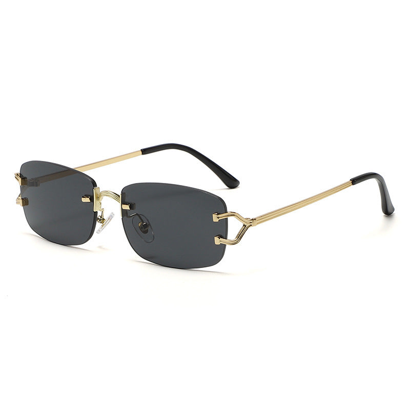 LuminousLuxe - The Nevermore Sunglasses for Women Rimless Diamond Cut