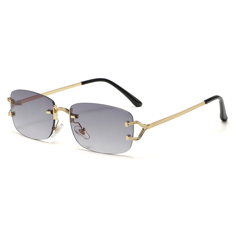 LuminousLuxe - The Nevermore Sunglasses for Women Rimless Diamond Cut