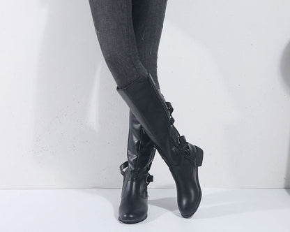 Luna Back Strapped Long Boots - Sleek Elegance by The Nevermore