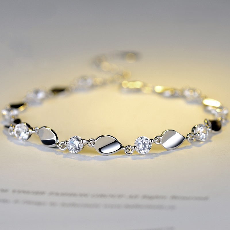 Lunaria Gleam – Sterling Silver Zircon Bracelet by The Nevermore