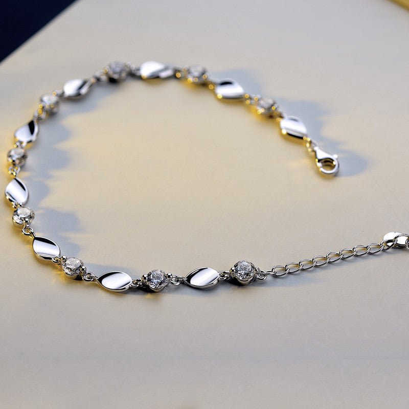 Lunaria Gleam – Sterling Silver Zircon Bracelet by The Nevermore