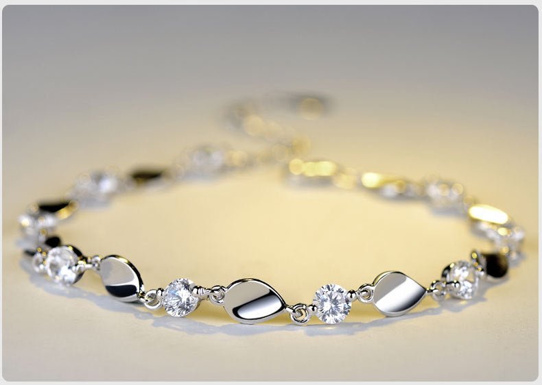 Lunaria Gleam – Sterling Silver Zircon Bracelet by The Nevermore