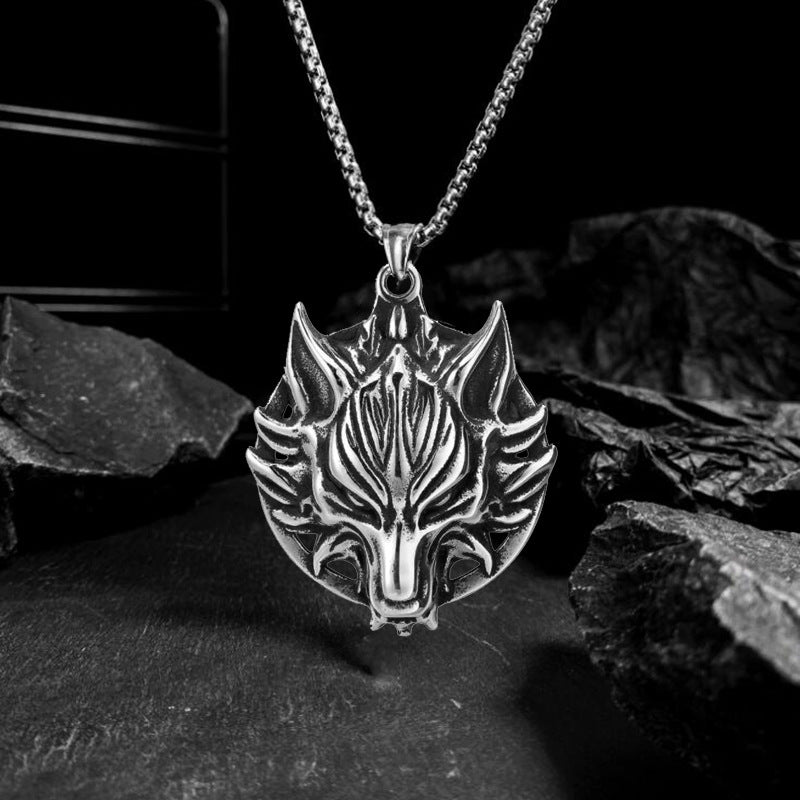 Lupine Leader The Nevermore Gothic Pendant Necklace Titanium steel stainless steel chain