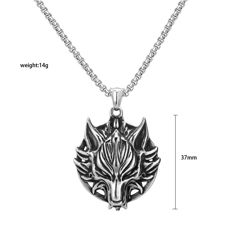 Lupine Leader The Nevermore Gothic Pendant Necklace Titanium steel stainless steel chain