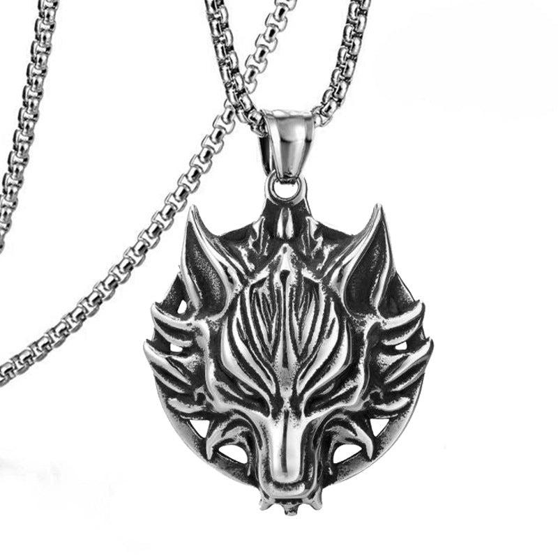 Lupine Leader The Nevermore Gothic Pendant Necklace Titanium steel stainless steel chain