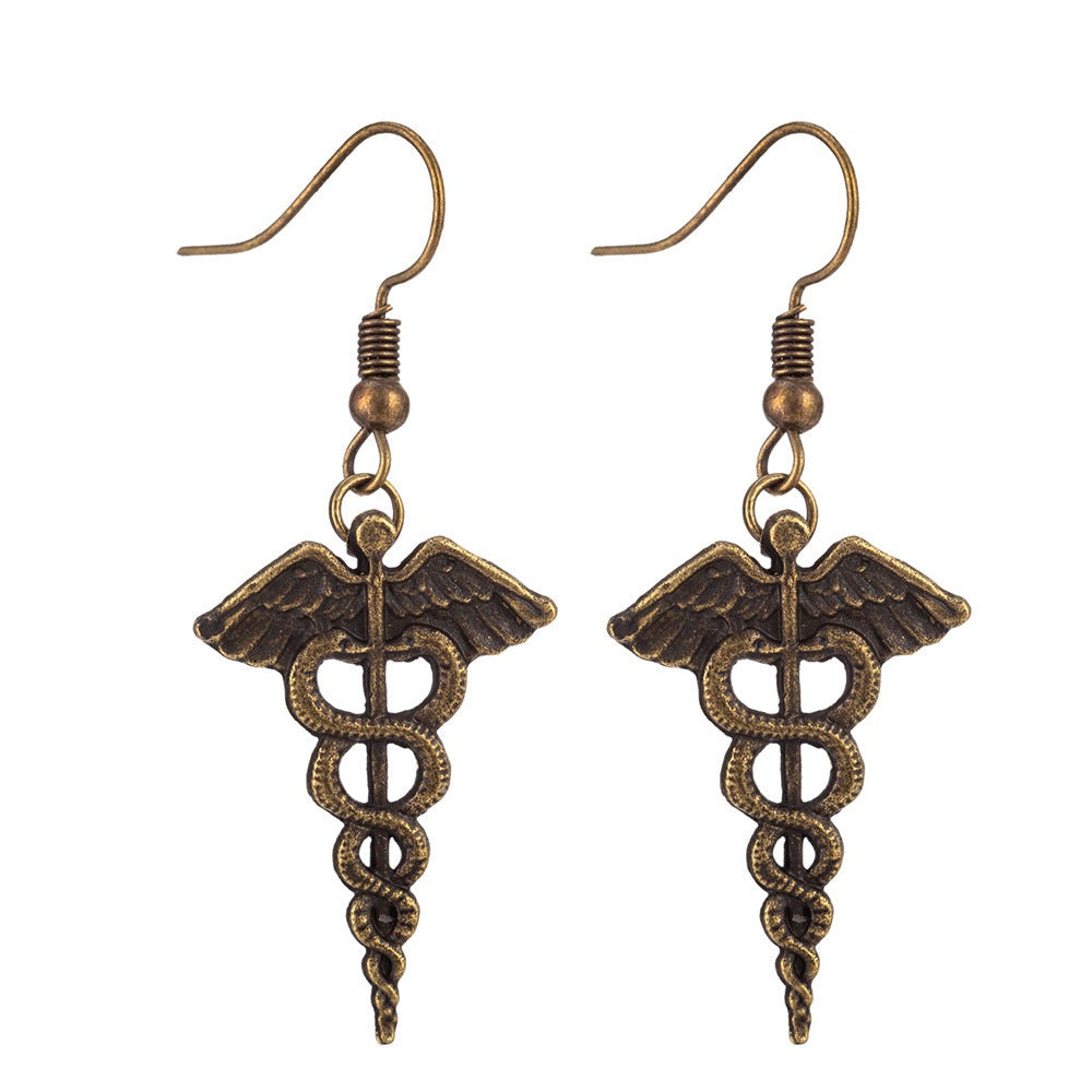 Matrix Dream - The Nevermore Gothic Earrings Snake Angel Wings