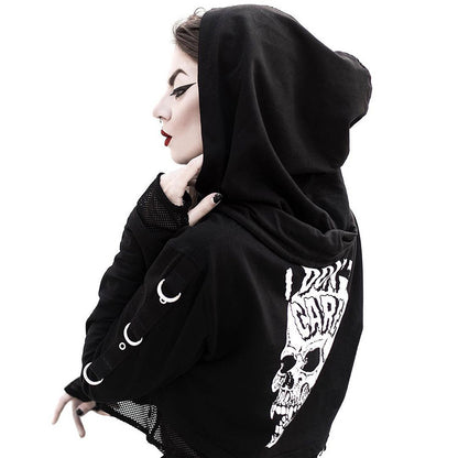 Melody Saw - The Nevermore Gothic Hooded Sweatshirt Tank Top for Women