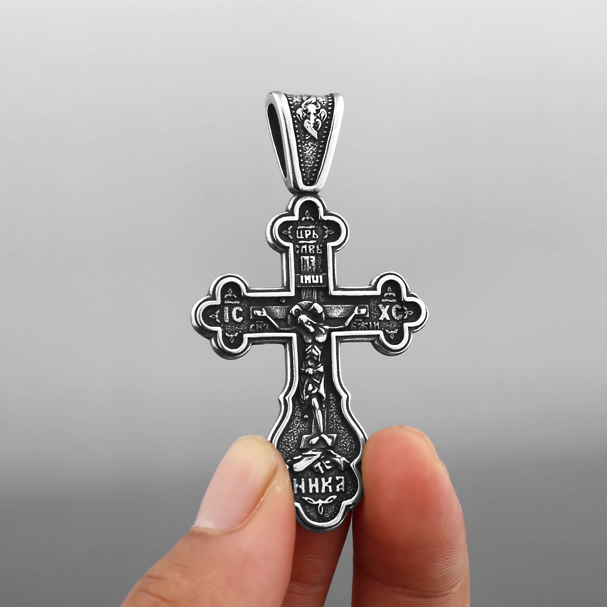 Messiah's Crucifix - The Nevermore Pendant Necklace in Titanium Steel