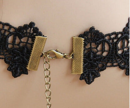 "Midnight - Lace Elegance" - The Nevermore Women`s Black Lace Set