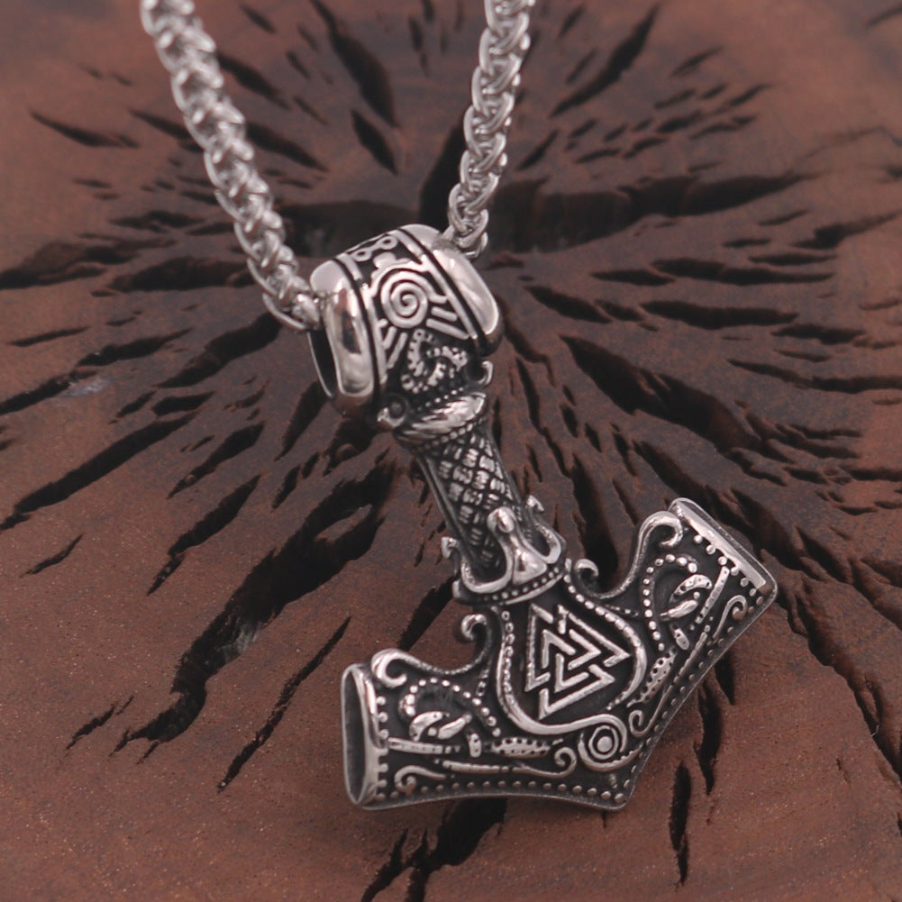 Mjolnir's Might - The Nevermore Gothic Pendant Necklace Stainless Steel