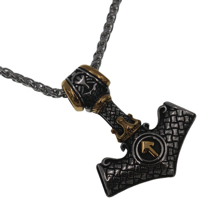 Mjolnir's Might - The Nevermore Gothic Pendant Necklace Stainless Steel