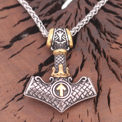 Mjolnir's Might - The Nevermore Gothic Pendant Necklace Stainless Steel