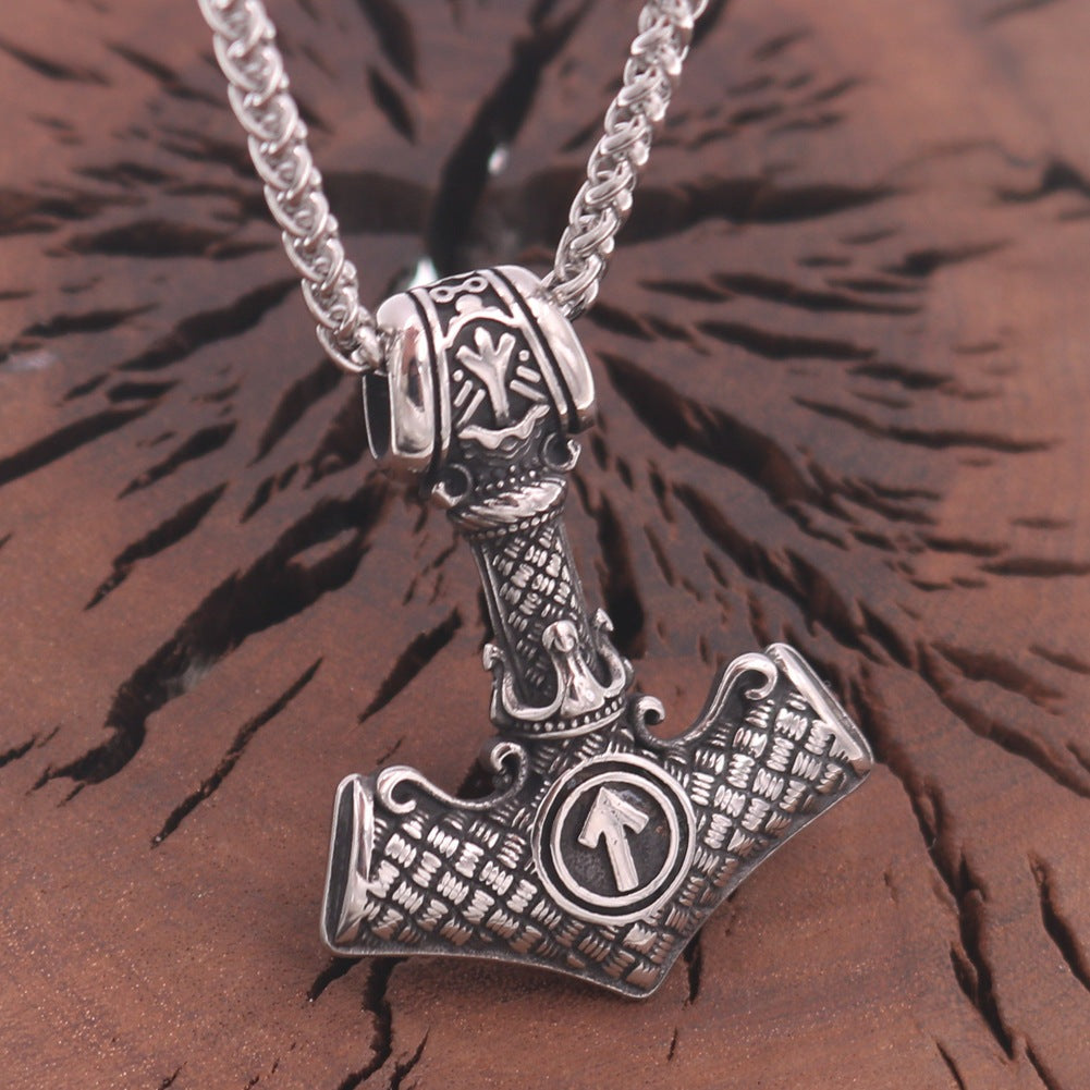 Mjolnir's Might - The Nevermore Gothic Pendant Necklace Stainless Steel