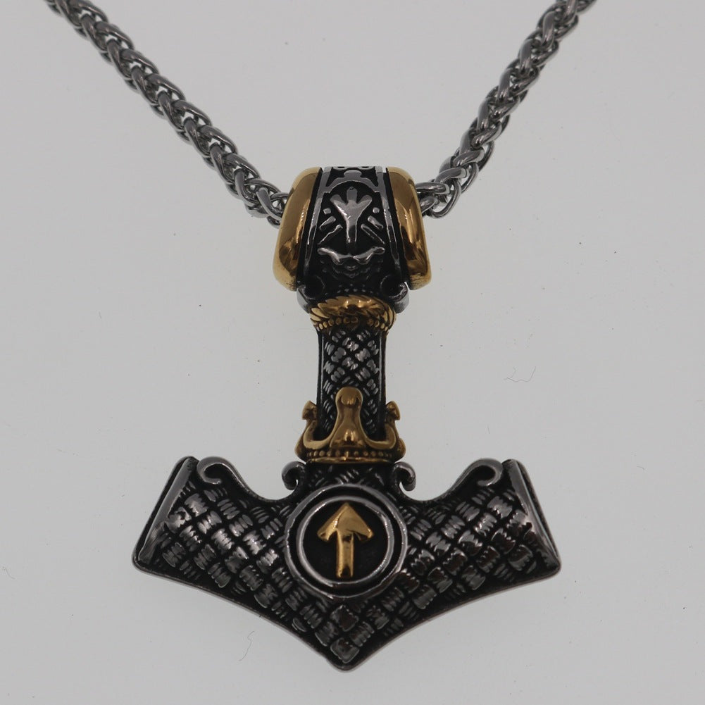 Mjolnir's Might - The Nevermore Gothic Pendant Necklace Stainless Steel