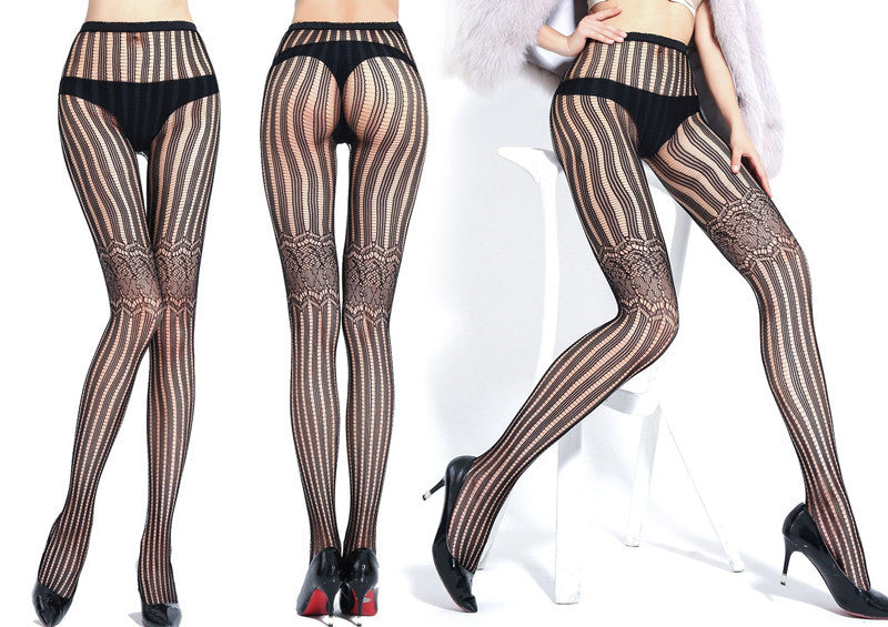 Moonwhisper - The Nevermore Gothic Socks for Women Tights Transparent Sexy Stockings Plus Size Fishnet Pantyhose