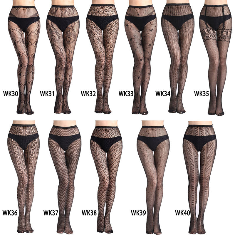 Moonwhisper - The Nevermore Gothic Socks for Women Tights Transparent Sexy Stockings Plus Size Fishnet Pantyhose