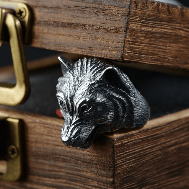 Moxie Wolf Head Open - The Nevermore Gothic Ring S925 Intime Silver