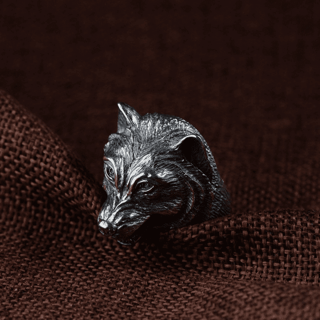 Moxie Wolf Head Open - The Nevermore Gothic Ring S925 Intime Silver