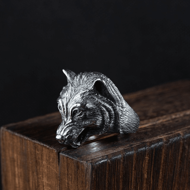 Moxie Wolf Head Open - The Nevermore Gothic Ring S925 Intime Silver