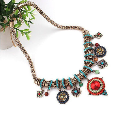 Multicolor Boho style Necklace - The Nevermore Boho pendant