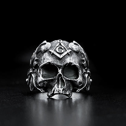 Mystery Order Skull - The Nevermore Gothic Ring Sterling Silver