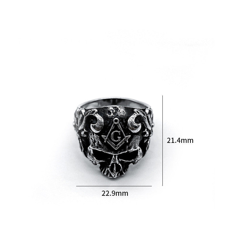 Mystery Order Skull - The Nevermore Gothic Ring Sterling Silver