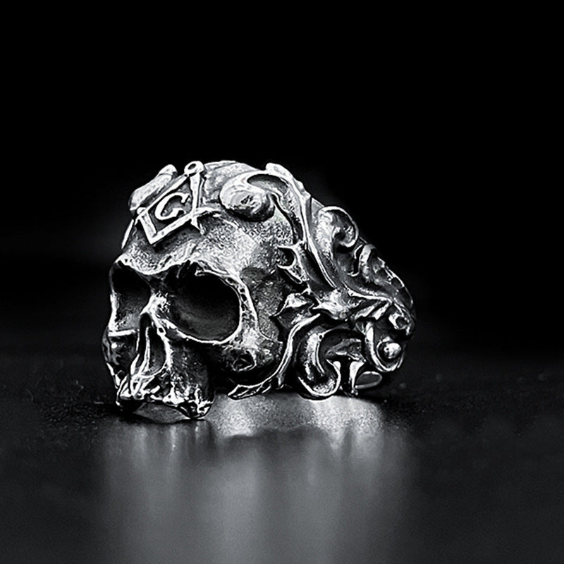 Mystery Order Skull - The Nevermore Gothic Ring Sterling Silver