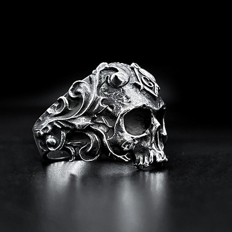 Mystery Order Skull - The Nevermore Gothic Ring Sterling Silver