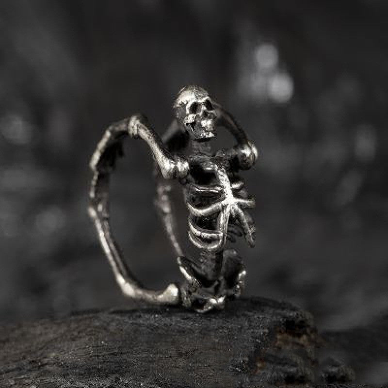 Mystic Skeleton Elegance - The Nevermore 925 Sterling Silver Ring Body Skeleton