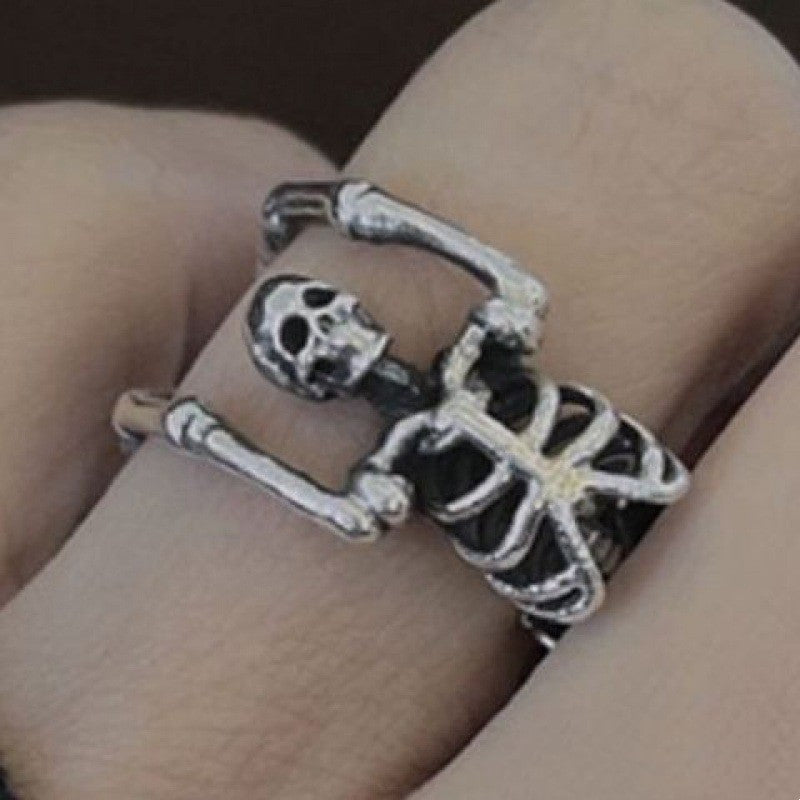 Mystic Skeleton Elegance - The Nevermore 925 Sterling Silver Ring Body Skeleton