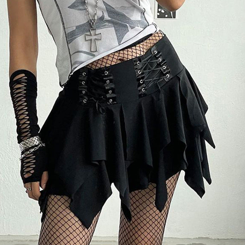 Mystic Wraithstalker - The Nevermore Gothic Irregular Niche Short Skirt