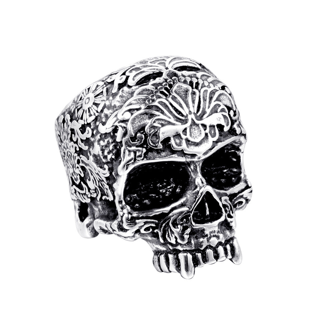 Niall Evernight Skull - The Nevermore Gothic Ring Titanium Steel