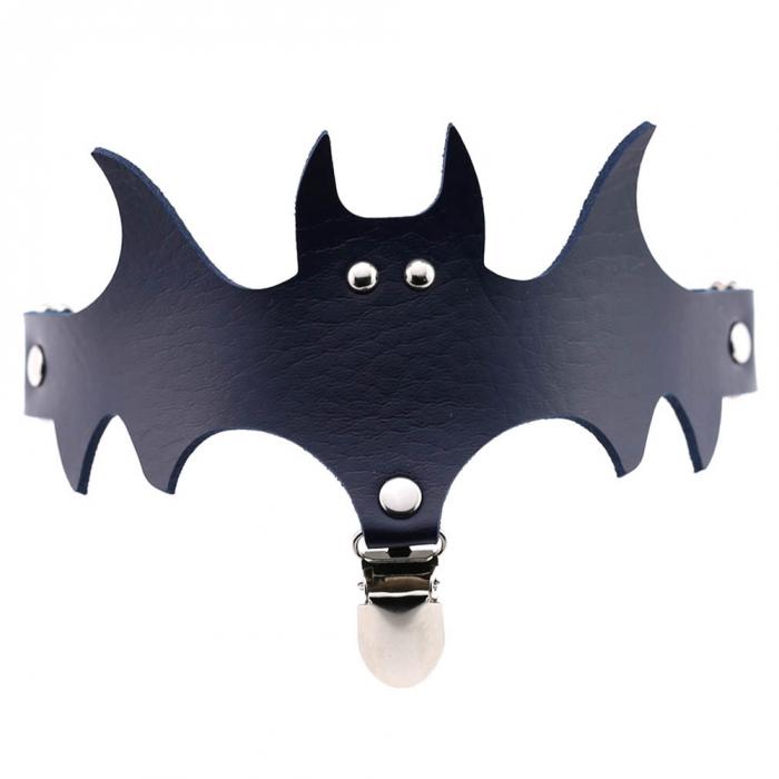 Nightshade - The Nevermore Gothic Halloween bat wings leather garter socks