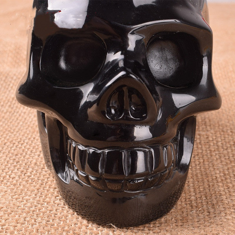 Nightwhisper - The Nevermore Gothic Home Decor Natural Obsidian Precision Carved Skull