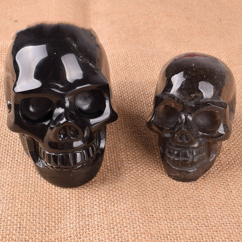 Nightwhisper - The Nevermore Gothic Home Decor Natural Obsidian Precision Carved Skull