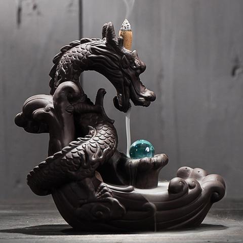 Noodlesmoke Knowles - Backflow Dragon Incense Burner The Nevermore Gothic Home Decor Dragon Gift