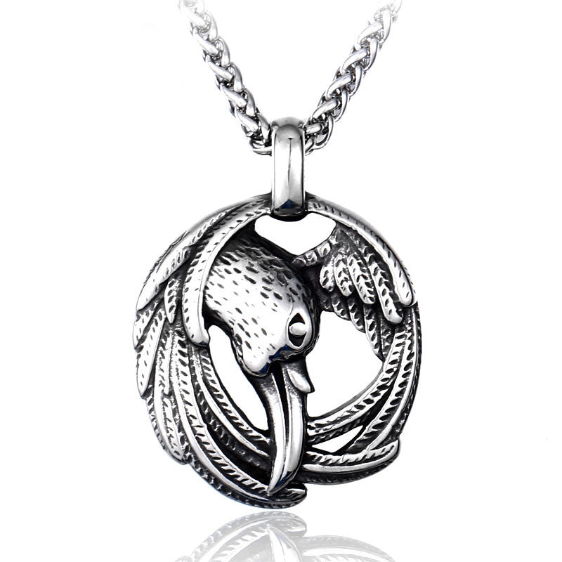 Nordic Raven - The Nevermore Gothic Titanium Steel Pendant Necklace