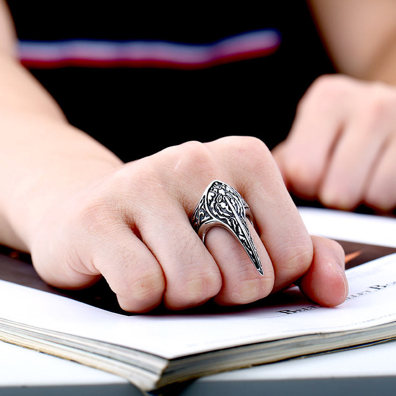 Nordic Raven's Claw - The Nevermore Gothic Ring Titanium Steel