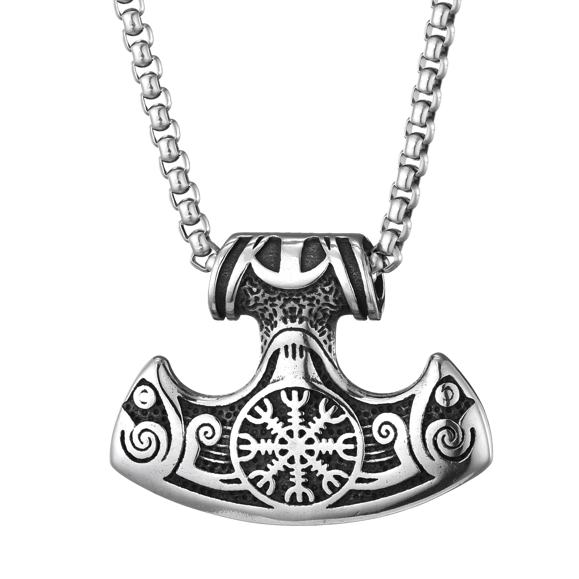 NordicFrost Hammer - The Nevermore Gothic Pendant Necklace Viking Norse Titanium Steel