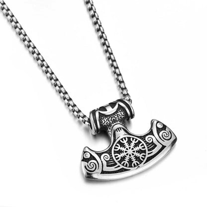 NordicFrost Hammer - The Nevermore Gothic Pendant Necklace Viking Norse Titanium Steel